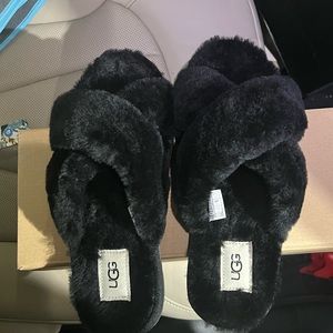 Ugg furry scuff slippers